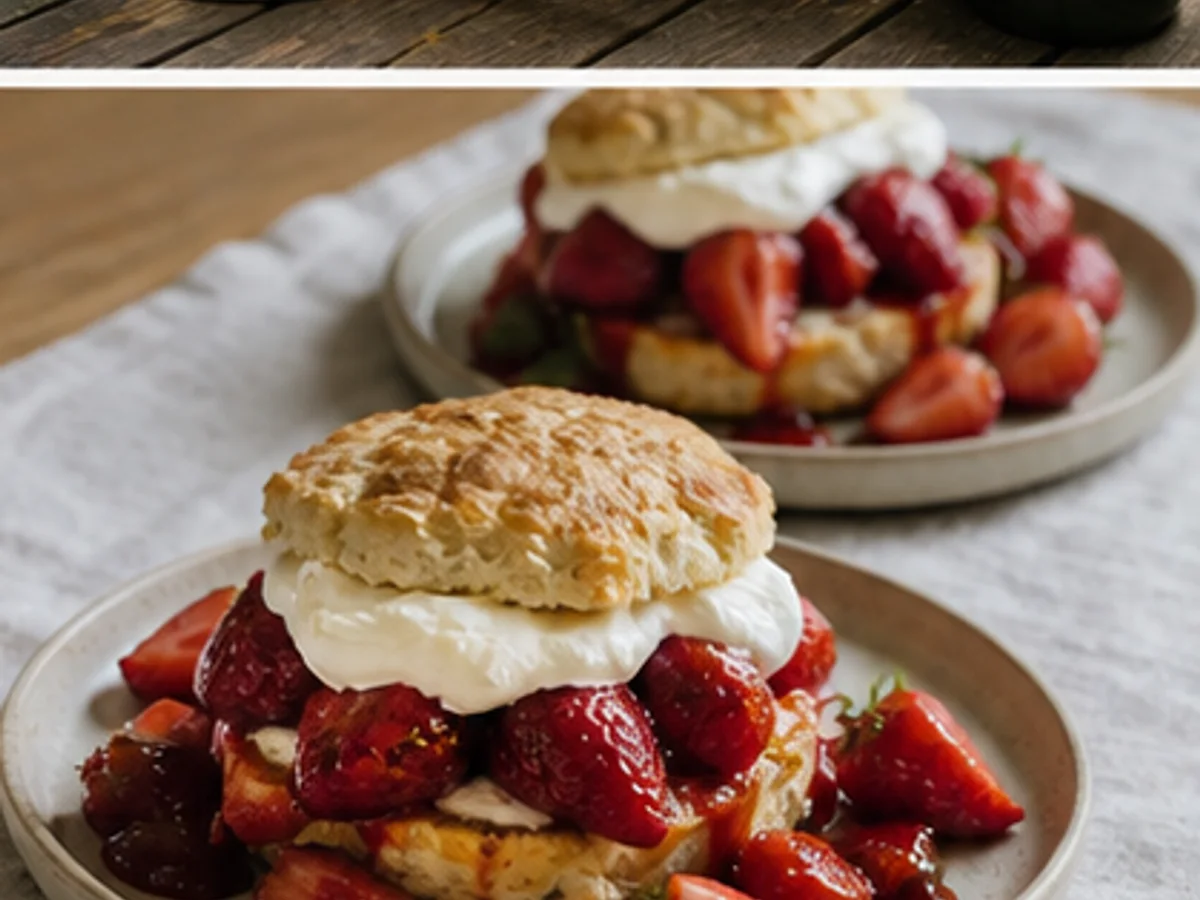 Roasted Strawberry Shortcakes for Two